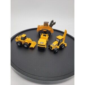 CAT Construction Vehicles Toy Lot Bulldozer Roller Loader  Plastic Set Lot Of 4